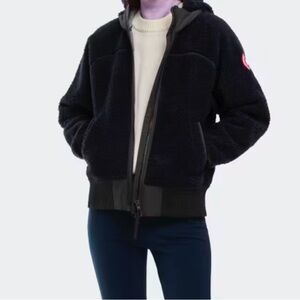Canada Goose Simcoe Black Sherpa Zip Hoodie Jacket with Hood